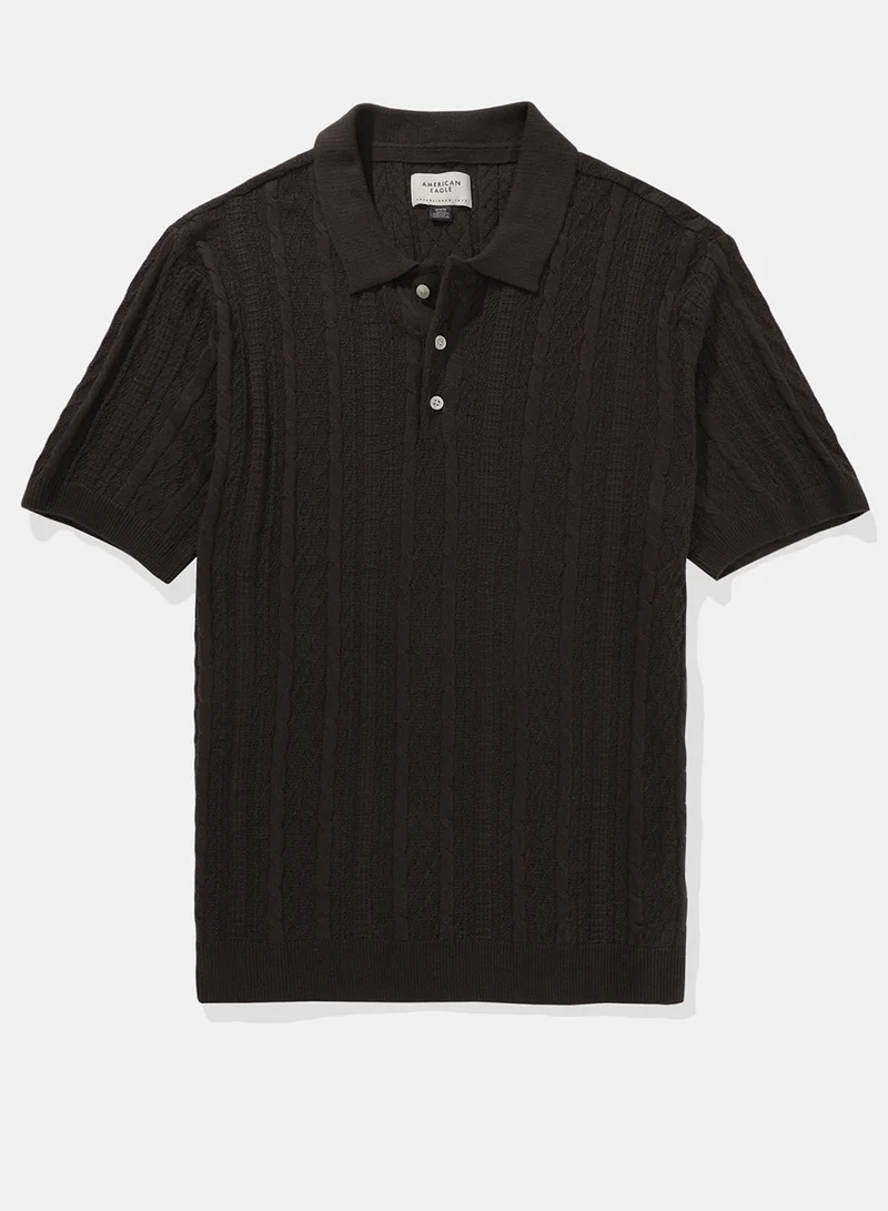 امريكان ايجل Textured Polo Neck Sweater