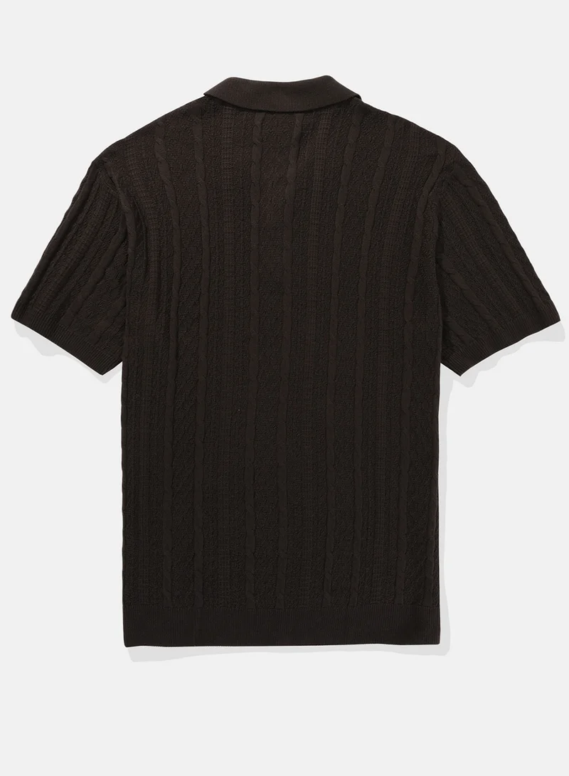 امريكان ايجل Textured Polo Neck Sweater