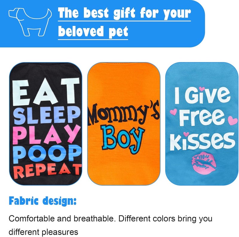 KATOLK 6 Pack Dog Clothes for Small Dogs Boy and Girl, Soft and Breathable Puppy Kitten Dog Shirts with Letters for Pet Cats, Dogs' T-Shirts Apparel Sleeveless Vests for Chihuahua Yorkies - Image 5