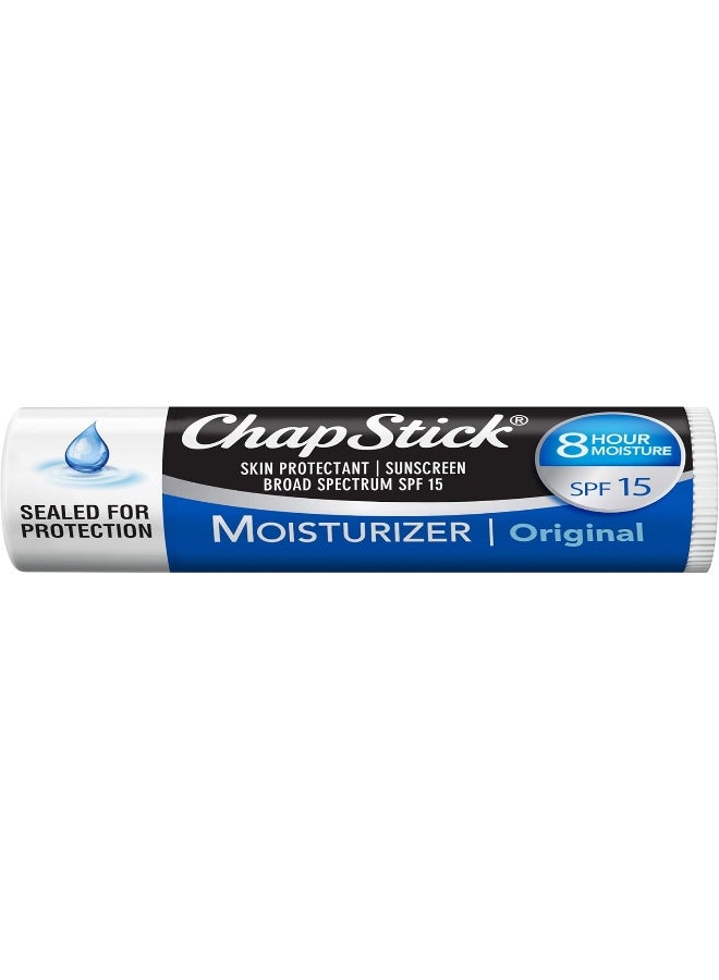 Chapstick Moisturizer Original Lip Balm Tubes, SPF 15 And Skin Protectant 0.15 Oz Pack Of 3, Multi - Image 2