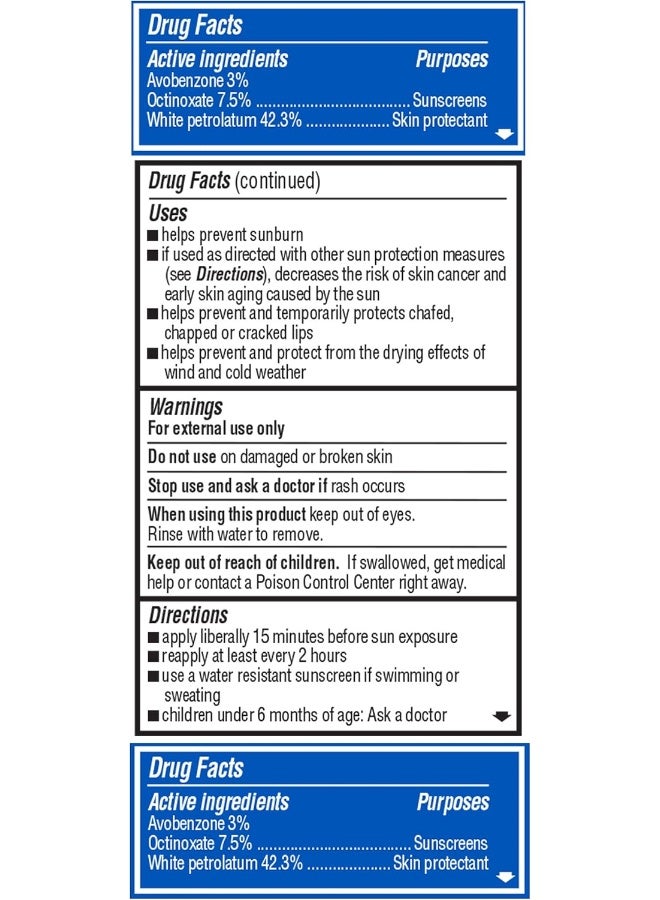 Chapstick Moisturizer Original Lip Balm Tubes, SPF 15 And Skin Protectant 0.15 Oz Pack Of 3, Multi - Image 5