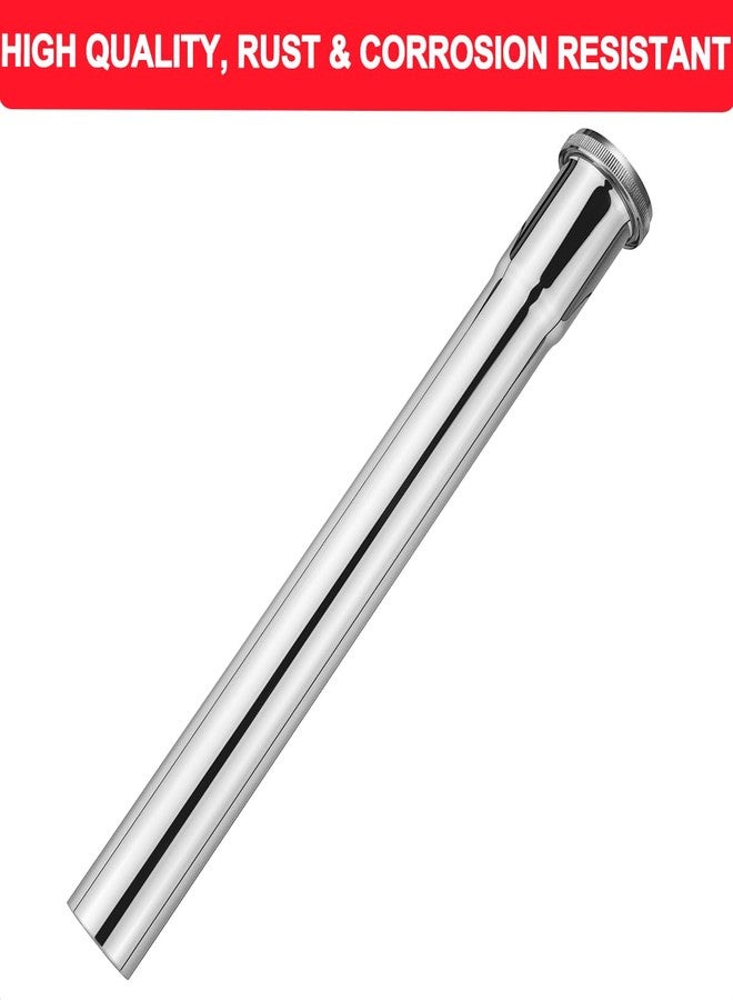 Cinsda 1-1/4 O.D x 12" Brass Slip Joint Extension Tube, Heavy Duty Extension Tube for Bathroom Sink Drain Tailpiece, Polished Chrome - Image 5