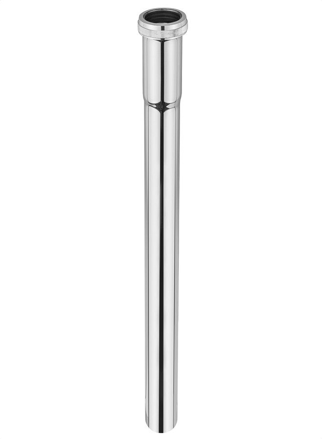 Cinsda 1-1/4 O.D x 12" Brass Slip Joint Extension Tube, Heavy Duty Extension Tube for Bathroom Sink Drain Tailpiece, Polished Chrome - Image 1