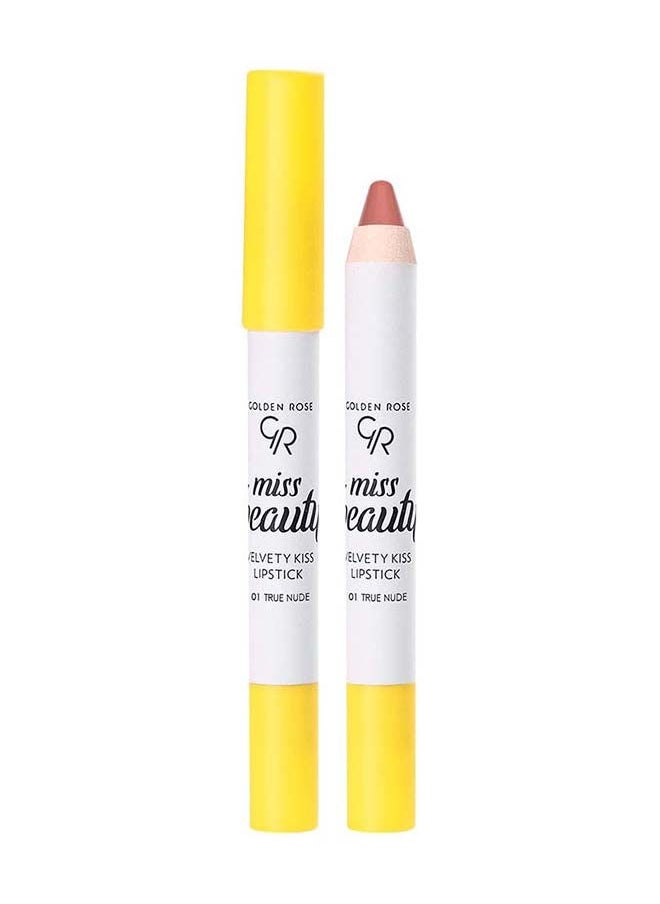 Golden Rose GOLDEN ROSE MISS BEAUTY VELVETY KISS LIPSTICK NO: 01 TRUE NUDE  - Image 1