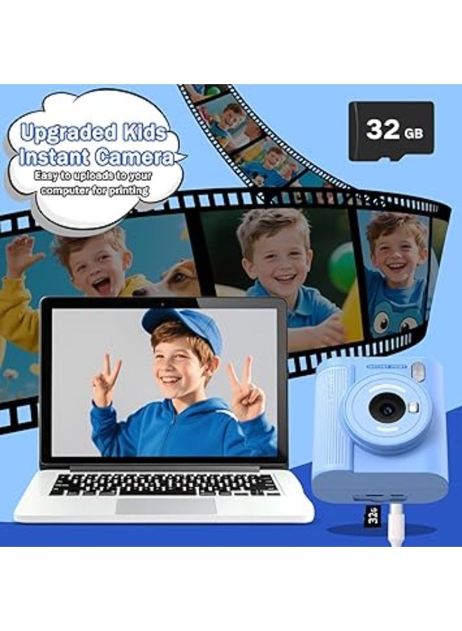 ZONEY Instant Print Camera for Kids, Birthday Gifts for Girls Boys,1080P Kids Digital Camera with Dual Camera Toys for 4 5 6 7 8 9 10 Year Old Girl with 32GB SD Card - Image 3