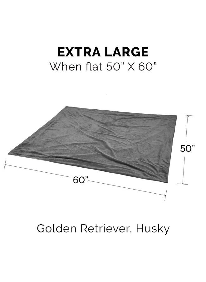 بطانية Furhaven المقاومة للماء للكلاب والقطط الداخلية، قابلة للغسل - بطانية كلاب مخملية فاخرة ثنائية اللون - رمادي جرانيت، مقاس كبير جدًا/XL - Image 2