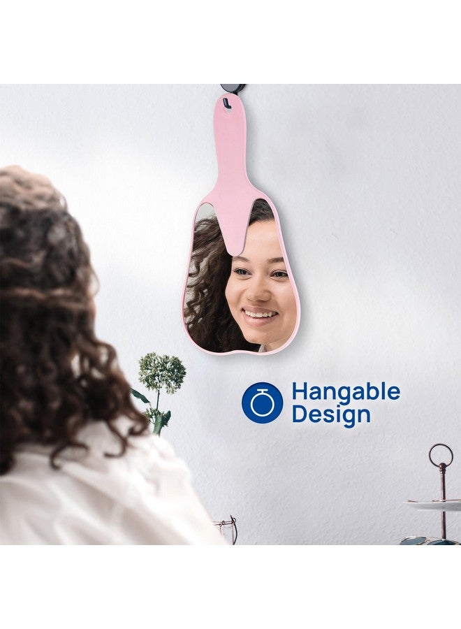 JMU Tooth Shaped Mirror Dental Handheld Mirror For Dental Clinic Salon Makeup Home Pink - Image 5