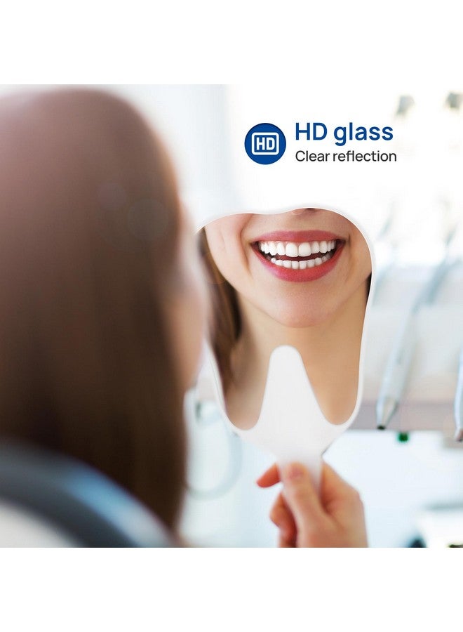 JMU Tooth Shaped Mirror Dental Handheld Mirror For Dental Clinic Salon Makeup Home Pink - Image 3