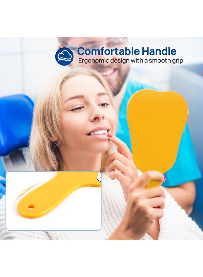 JMU Tooth Shaped Mirror Dental Handheld Mirror For Dental Clinic Salon Makeup Home Pink - Image 4