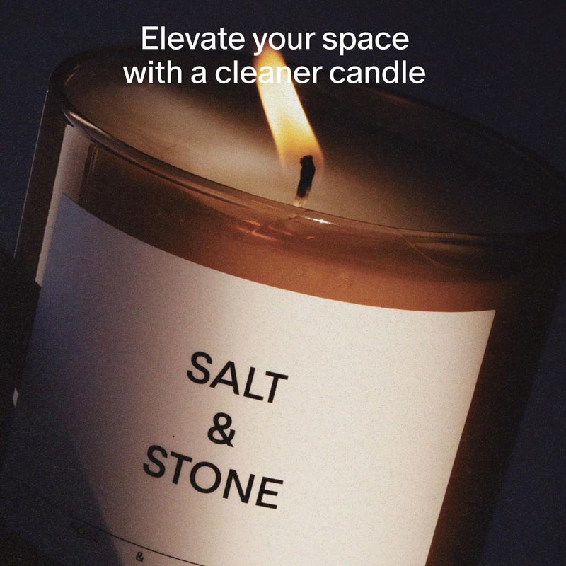 Salt & Stone Scented Candle for Women & Men | Coconut & Soy Blend Wax | Hand-Poured, Aromatic & Fragrant | 100% Cotton Wick | Long-Lasting 50 Hour Burn Time | Black Rose & Oud 8.5 oz - Image 2