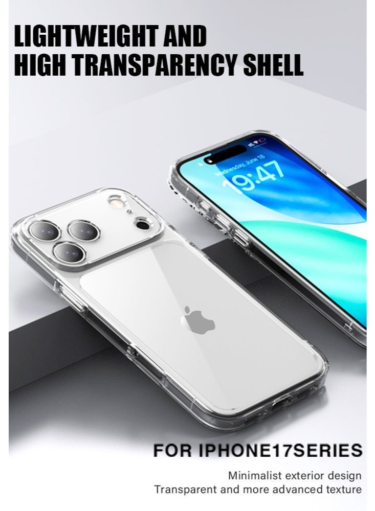 IPhone 17 Pro Clear Case-Transparent, Crystal Clear with 4 Corner Airbags & Raised Camera Guard, Anti-Yellowing & Military-Grade Shockproof - Image 3