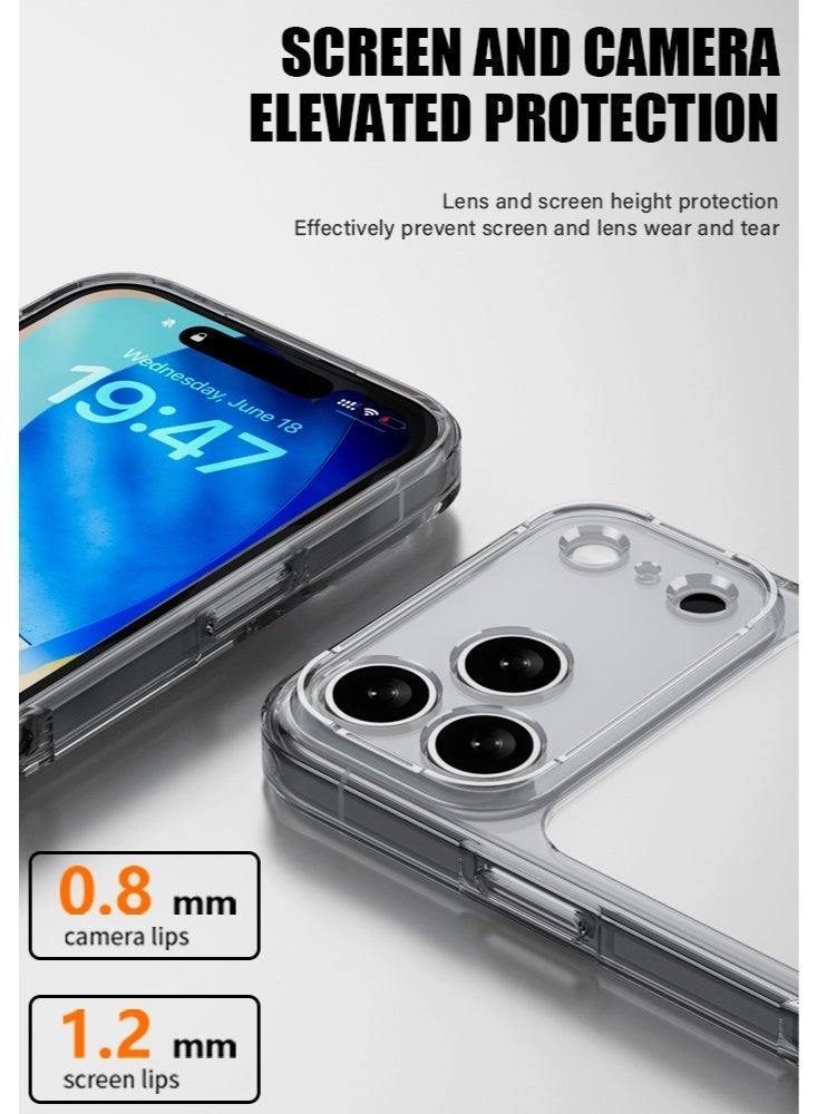 IPhone 17 Pro Clear Case-Transparent, Crystal Clear with 4 Corner Airbags & Raised Camera Guard, Anti-Yellowing & Military-Grade Shockproof - Image 5