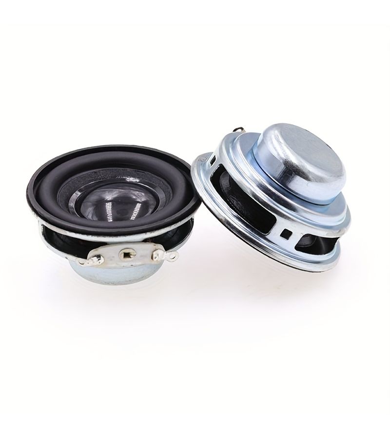 2pcs 4Cm 4Ohm 3W Portable Speaker Replacement Full Range Bass Internal Loudspeaker Silvery - Image 1