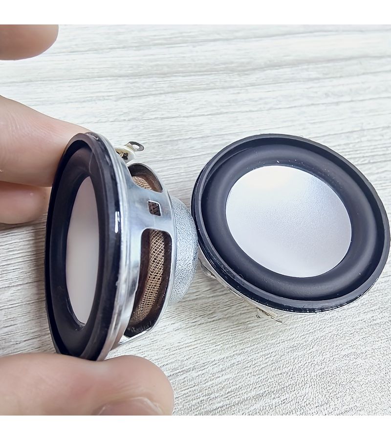 2pcs 4Cm 4Ohm 3W Portable Speaker Replacement Full Range Bass Internal Loudspeaker Silvery - Image 3