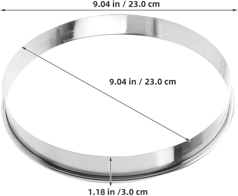 ABOOFAN 2pcs 9-inch Stainless Steel Pizza Saucing Rings Sturdy round Baking Accessories for Home Kitchen and Pizza Oven Use - Image 2