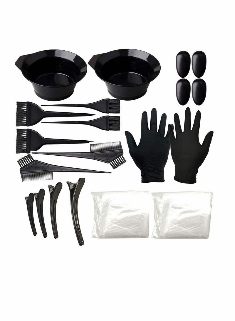 KASTWAVE 22 Pcs Hair Dye Color brush Kit-Hair Tinting Bowl Dyeing Brush Ear Cover Gloves for DIY Salon Hair Coloring Bleaching Hair Dryers Hair Dye Tools - Image 1