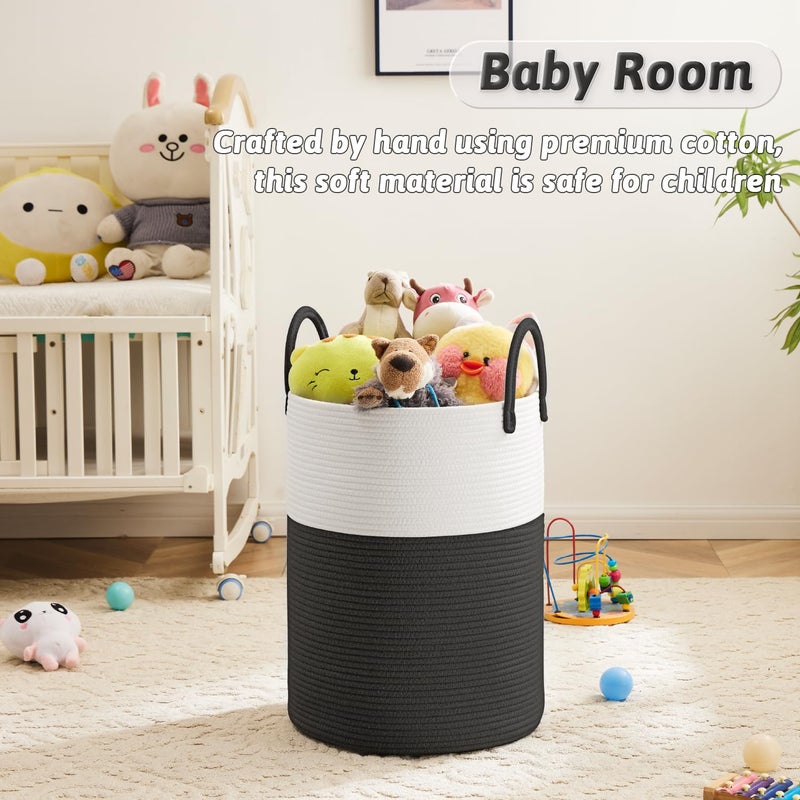 Artfeel Laundry Basket,Woven Cotton Rope Laundry Hamper,60L for Decorative Storage of Dirty Clothes,Toys and Blankets in Bathroom,Baby Room and Living Room - Image 3