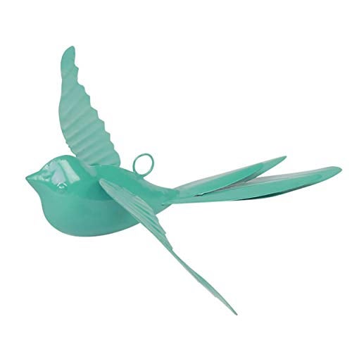 Elan Metal Hanging Decorative Rockstar Bird For Home Balcony And Garden Decor (Set of 2- Aqua, Blue) - Image 3