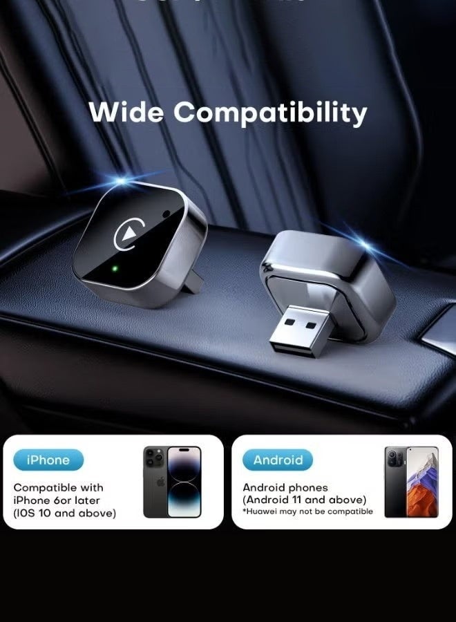 محول كاربلاي لاسلكي 2025 تصميم مصغر USB يعمل فورًا للسيارات ذات كاربلاي سلكي اتصال سريع - Image 4