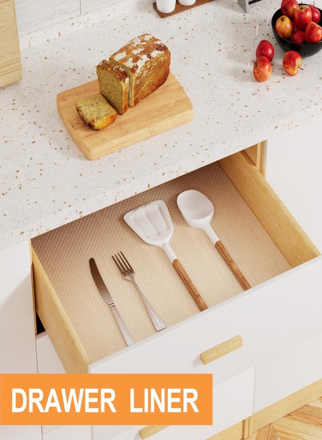 FLPMIX Clear Shelf Liner for Kitchen Cabinets 17.7" Wide, Translucent Easy to Cut Drawer Mat, (17.7" x 98"), Waterproof Pantry Cabinet Liner - Image 2
