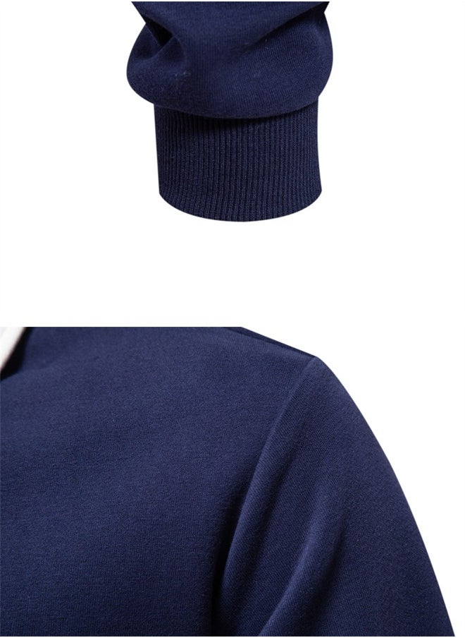 NIBEMINENT Men's Polo Collar Casual Long Sleeved Hoodie  - Image 4