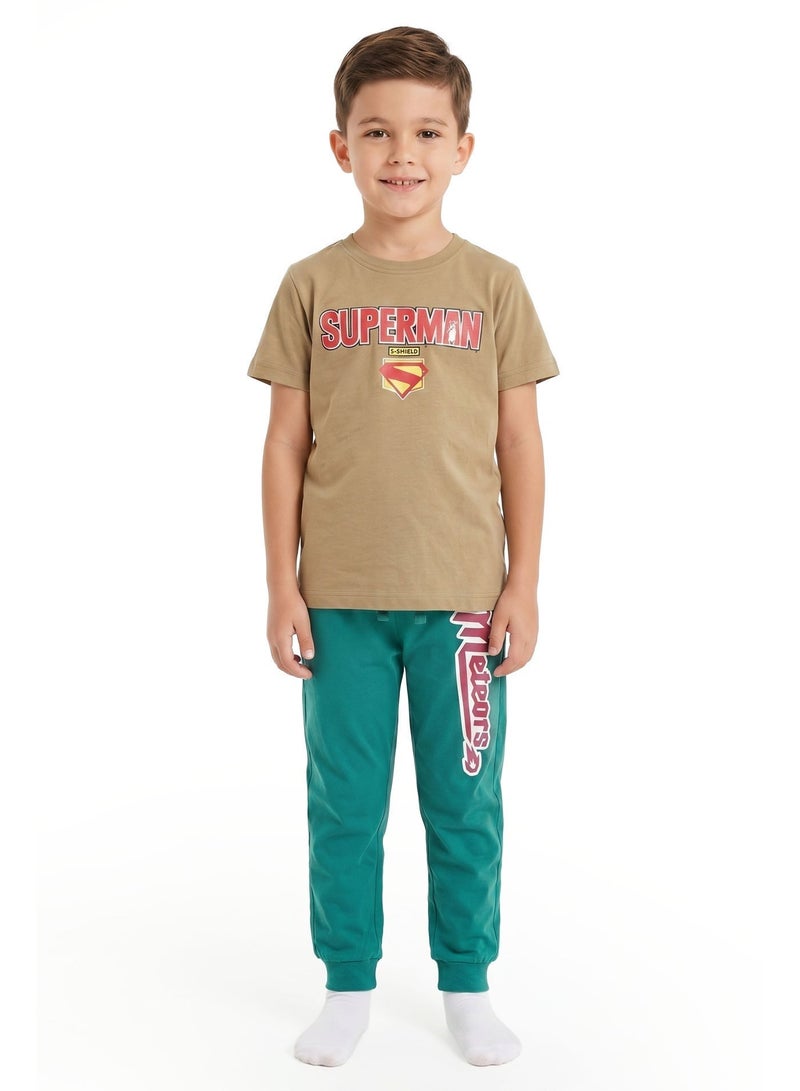Warner Bros. DC Comics Superman Toddler Boys PJ Set – Cotton T-Shirt & Jogger Pants Sleepwear Set - Image 1
