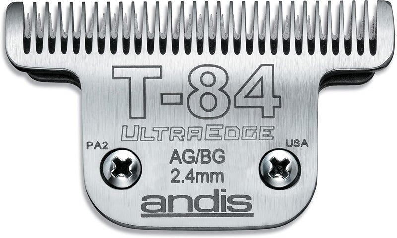 Andis  21641 Ultra Edge Dog Clipper Blade  CarbonInfused Steel With Exclusive Hardening Process LongLasting Blades 332Inch Cut Length  For Dogs  MediumSized Animals SizeT84 Chrome - Image 1