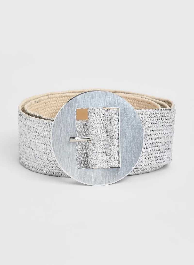 Casual Belt with Buckle Detail