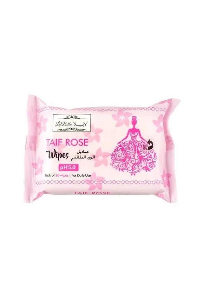 La Bella Labella Taif Rose Feminine Wipes 20 Wipes - Image 2