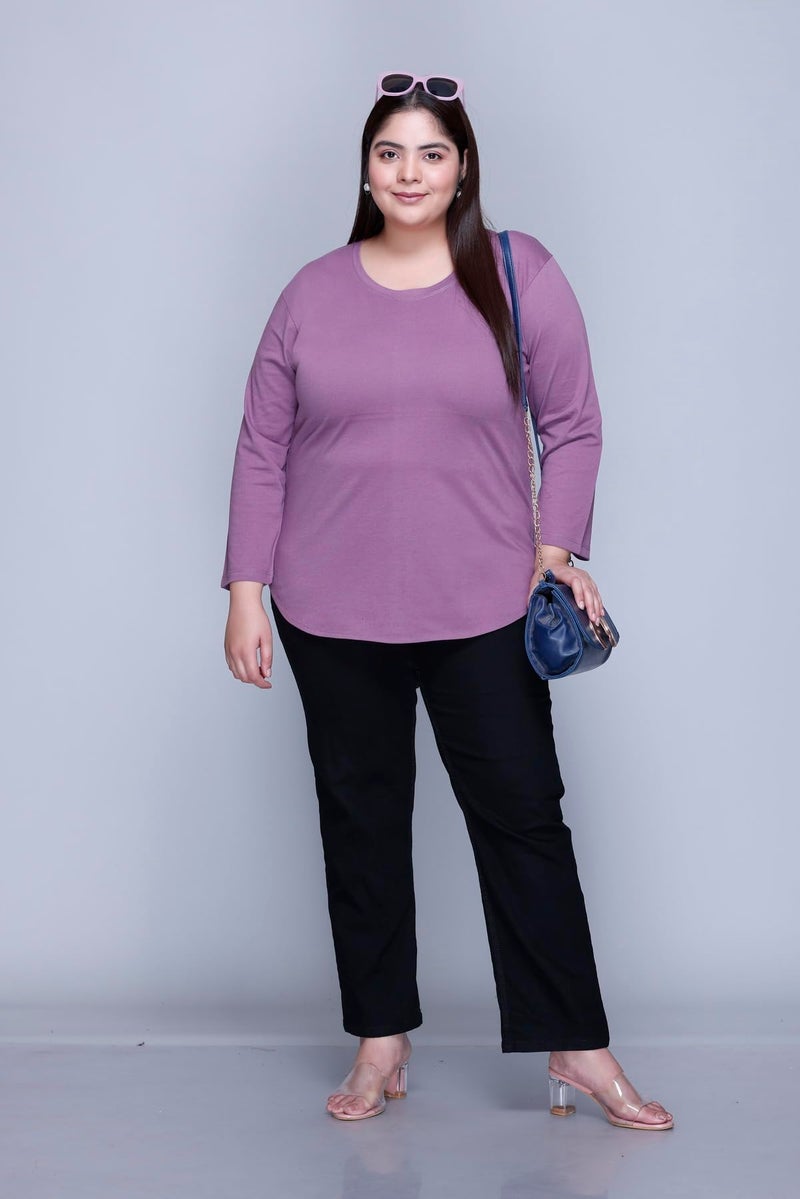 In Love Women's Cotton Full Sleeve Solid Stylish Plain Apple Cut Regular Fit T-Shirts,FSPU95US03_XXL, Multicolor - Image 3