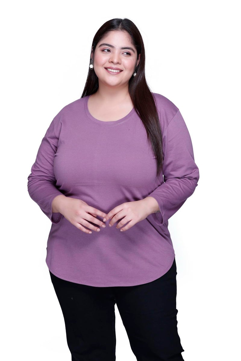 In Love Women's Cotton Full Sleeve Solid Stylish Plain Apple Cut Regular Fit T-Shirts,FSPU95US03_XXL, Multicolor - Image 1