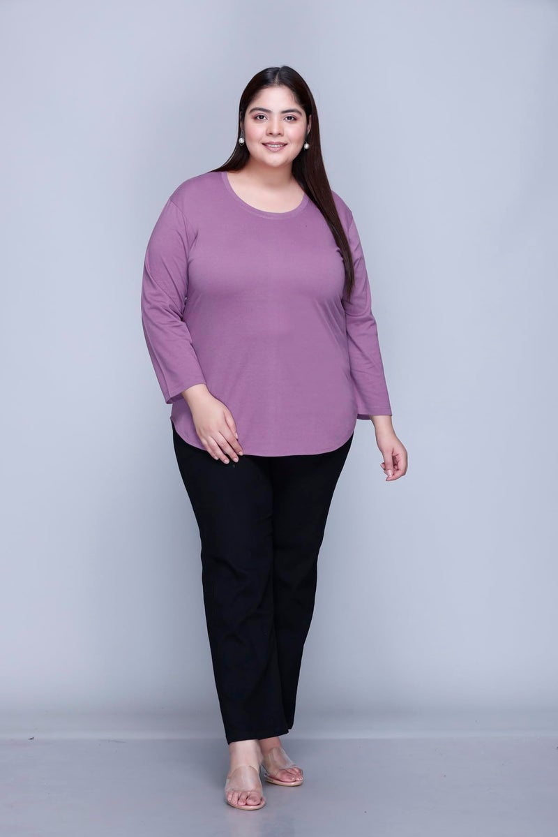 In Love Women's Cotton Full Sleeve Solid Stylish Plain Apple Cut Regular Fit T-Shirts,FSPU95US03_XXL, Multicolor - Image 2