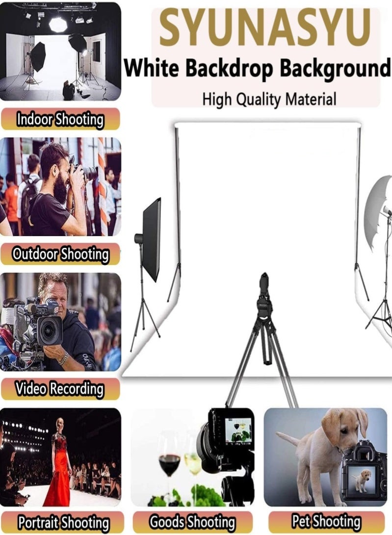 رحلة التنوعD خلفية 3M × 2M للتصوير الفوتوغرافي شاشة خلفية بيضاء للتصوير الفوتوغرافي واستوديو الفيديو والتصوير الفوتوغرافي والتصوير الداخلي والتصوير الخارجي وتسجيل الفيديو والتصوير الشخصي وتصوير البضائع وتصوير الحيوانات الأليفة - Image 2