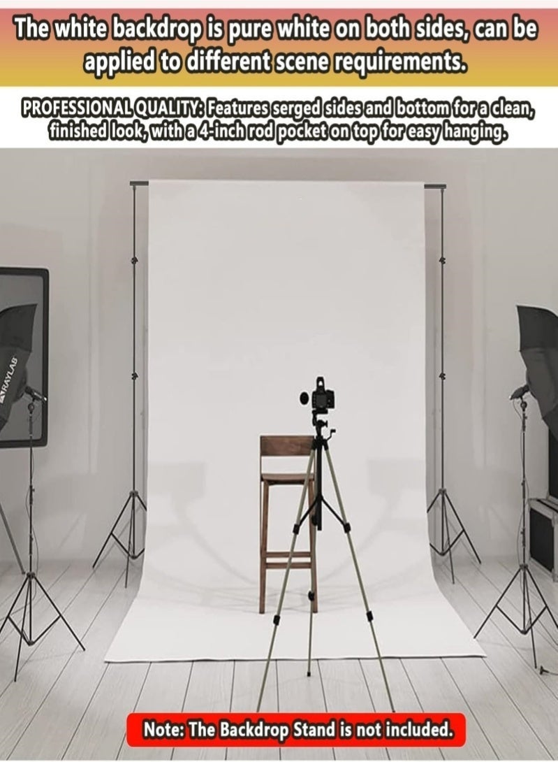 VarietyVoyageD 3M X 2M Backdrop for Photography White Photo Background Screen for Photo Video Studio Photoshoot Zoom,Indoor shooting,Outdoor shooting,Video Recording,Portrait shooting,Goods shooting,Pet shooting - Image 3