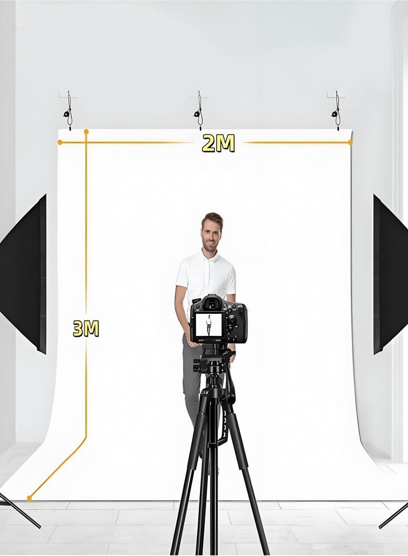 VarietyVoyageD 3M X 2M Backdrop for Photography White Photo Background Screen for Photo Video Studio Photoshoot Zoom,Indoor shooting,Outdoor shooting,Video Recording,Portrait shooting,Goods shooting,Pet shooting - Image 1