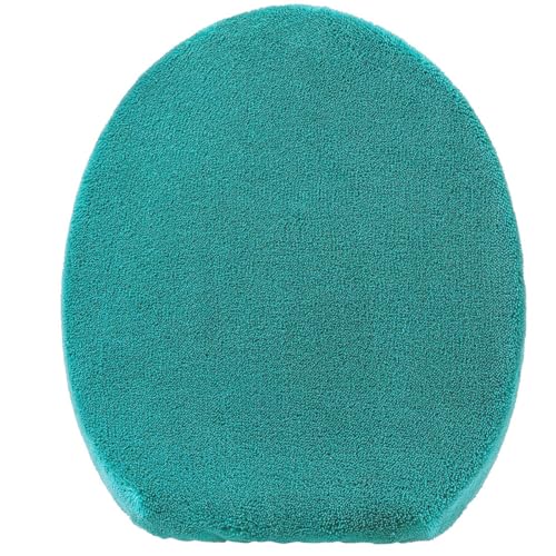 Madeals Microfiber Toilet Lid Cover Soft and Absorbent, Comfortable Bathroom Toilet Lid Cover Seat Fits Most Size Toilet Lids for Teal - Image 2