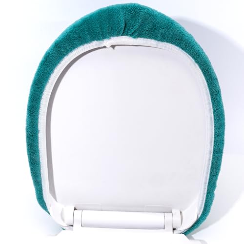 Madeals Microfiber Toilet Lid Cover Soft and Absorbent, Comfortable Bathroom Toilet Lid Cover Seat Fits Most Size Toilet Lids for Teal - Image 4