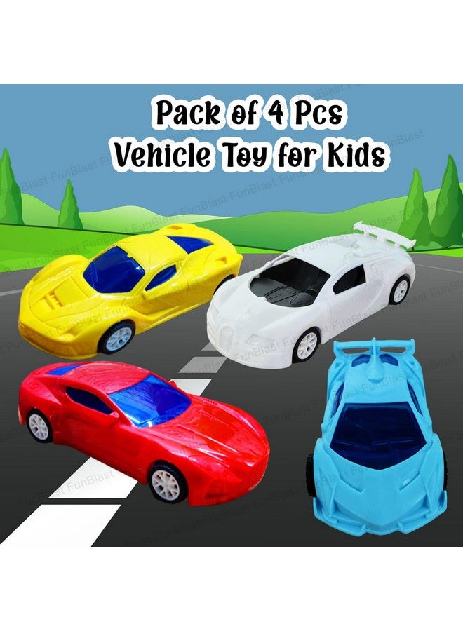 FunBlast Pull Back Car Toys for Kids, Pack of 4 Pcs Friction Power Toy Car for Kids Boys & Girls, Toy Vehicles Play Set for 3+ Years Old Kids, Boys, Girls (Multicolor) - Image 3