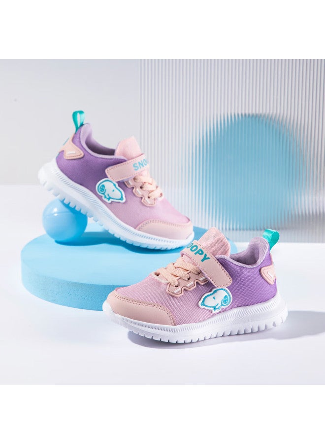Snoopysnoopy Kids' Sports Shoes Boys Girls Lightweight Running Shoes Breathable Casual Shoes 3802 Pink Purple Size 37