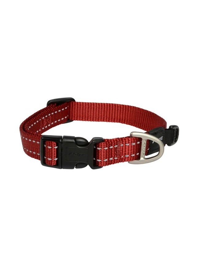 Rogz Reflective Dog Collar for Medium Dogs, Adjustable from 12-17 inches, Red - Image 1