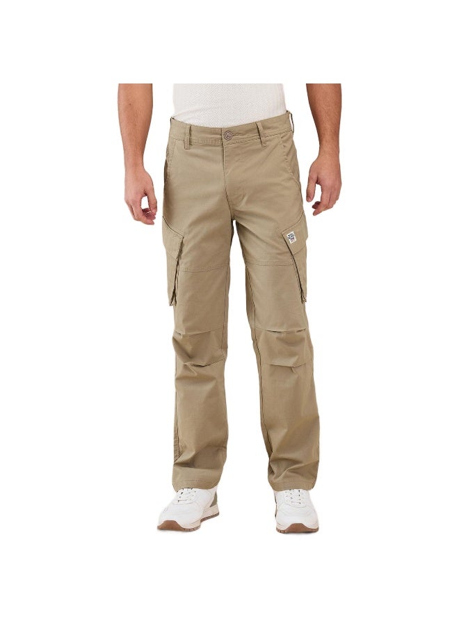 Being Human Mens Light Olive Easy Fit Cargos - Image 1