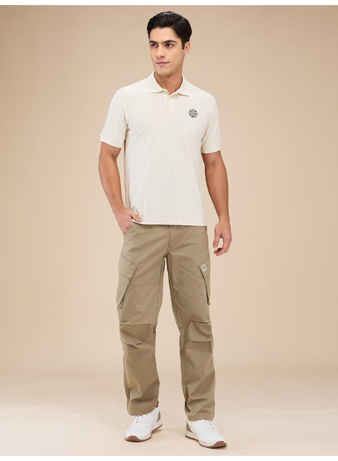 Being Human Mens Light Olive Easy Fit Cargos - Image 5