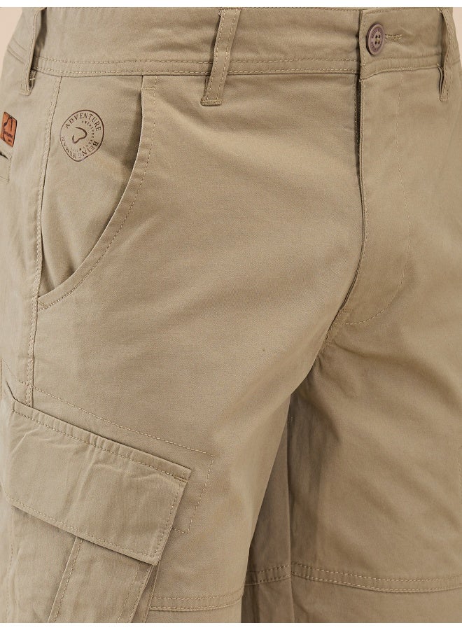 Being Human Mens Light Olive Easy Fit Cargos - Image 4