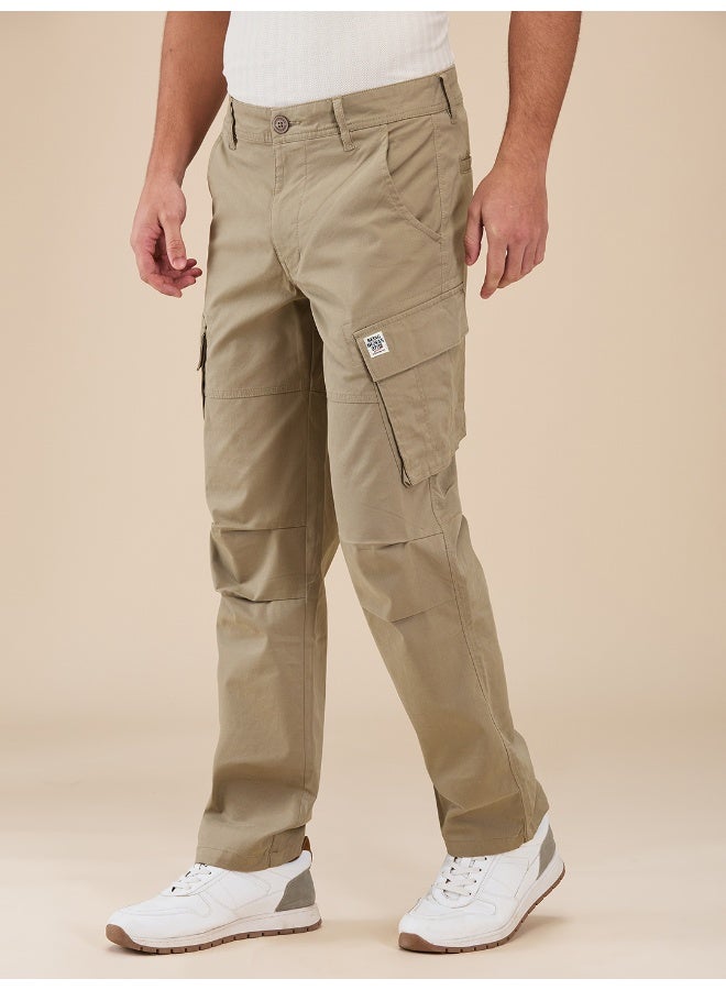 Being Human Mens Light Olive Easy Fit Cargos - Image 2