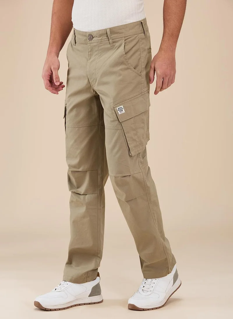 Being Human LT.OLIVE Men Classic Mid-Rise Cargos Trousers for Men | Best Price UAE