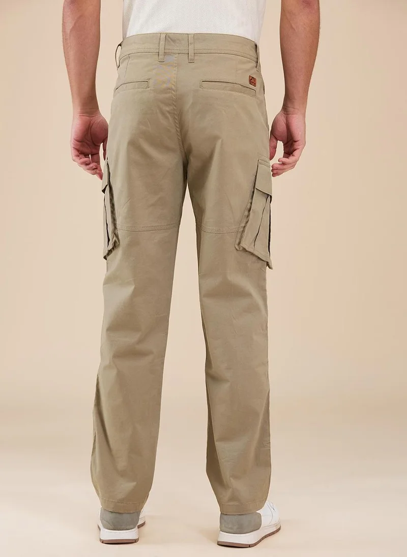 Being Human LT.OLIVE Men Classic Mid-Rise Cargos Trousers for Men | Best Price UAE