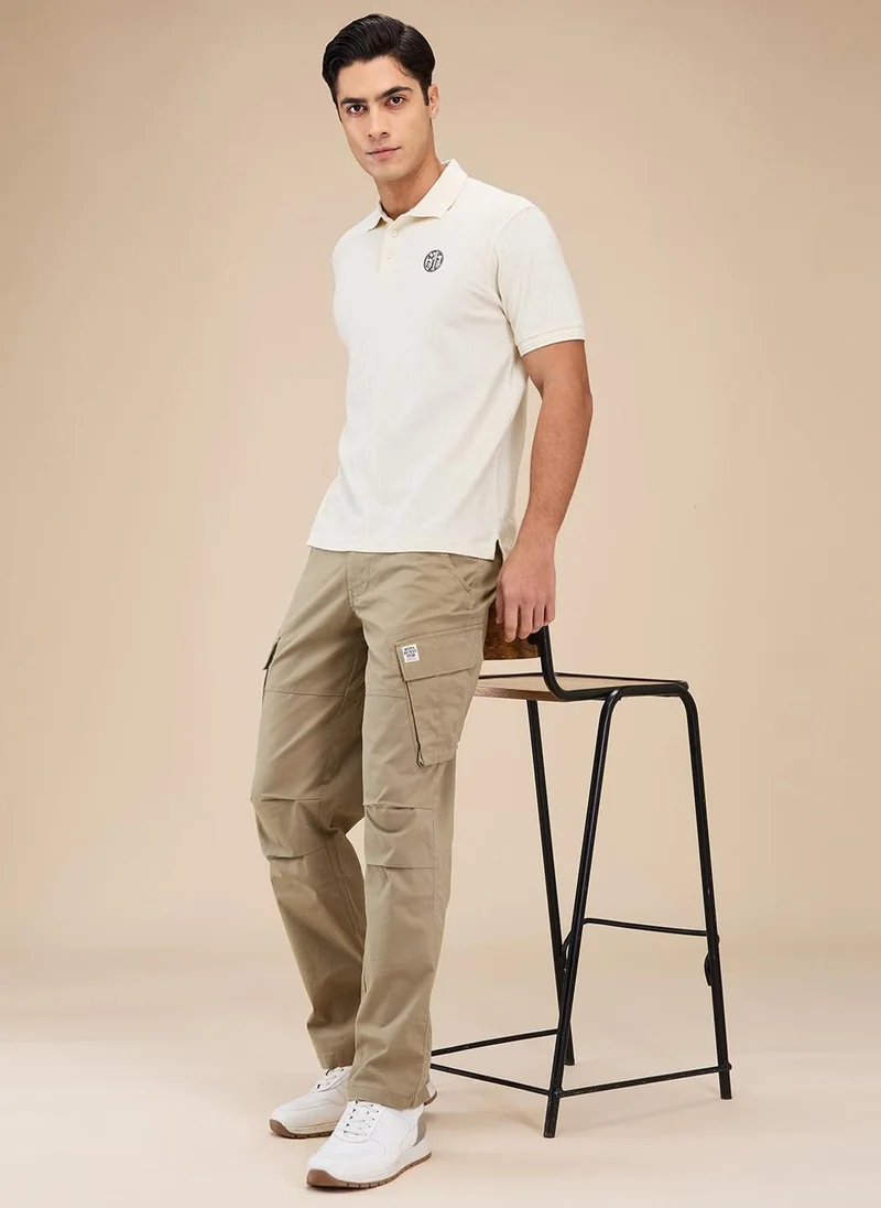 Being Human LT.OLIVE Men Classic Mid-Rise Cargos Trousers for Men | Best Price UAE