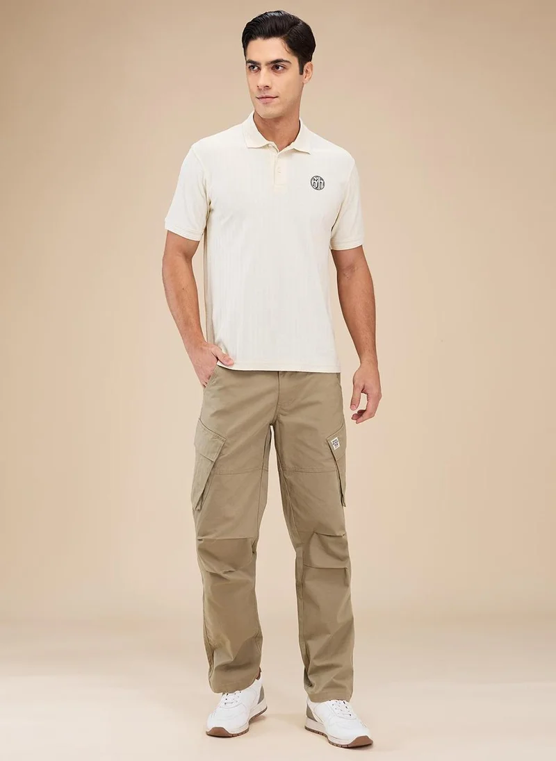 Being Human LT.OLIVE Men Classic Mid-Rise Cargos Trousers for Men | Best Price UAE
