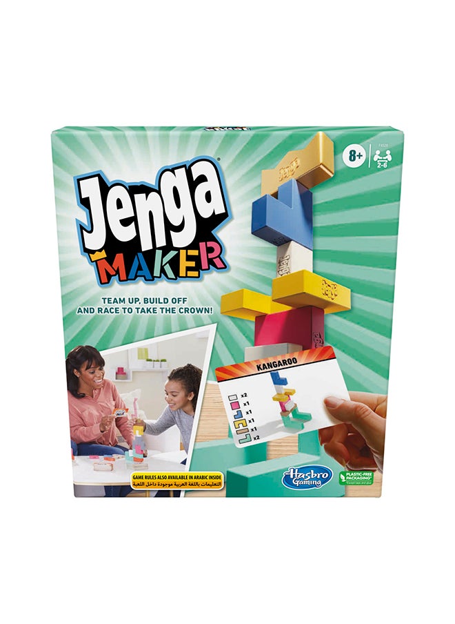 HASBRO - GAMING Maker, Genuine Hardwood Blocks, Stacking Tower Game For Kids Ages 8 And Up, 2-6 Players  - Image 2