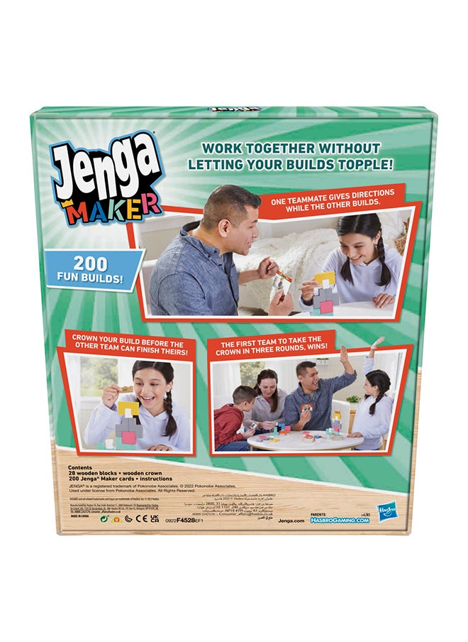HASBRO - GAMING Maker, Genuine Hardwood Blocks, Stacking Tower Game For Kids Ages 8 And Up, 2-6 Players  - Image 3